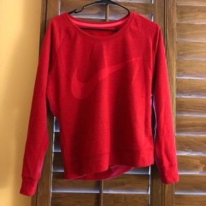 Nike sweatshirt red with pink swoosh